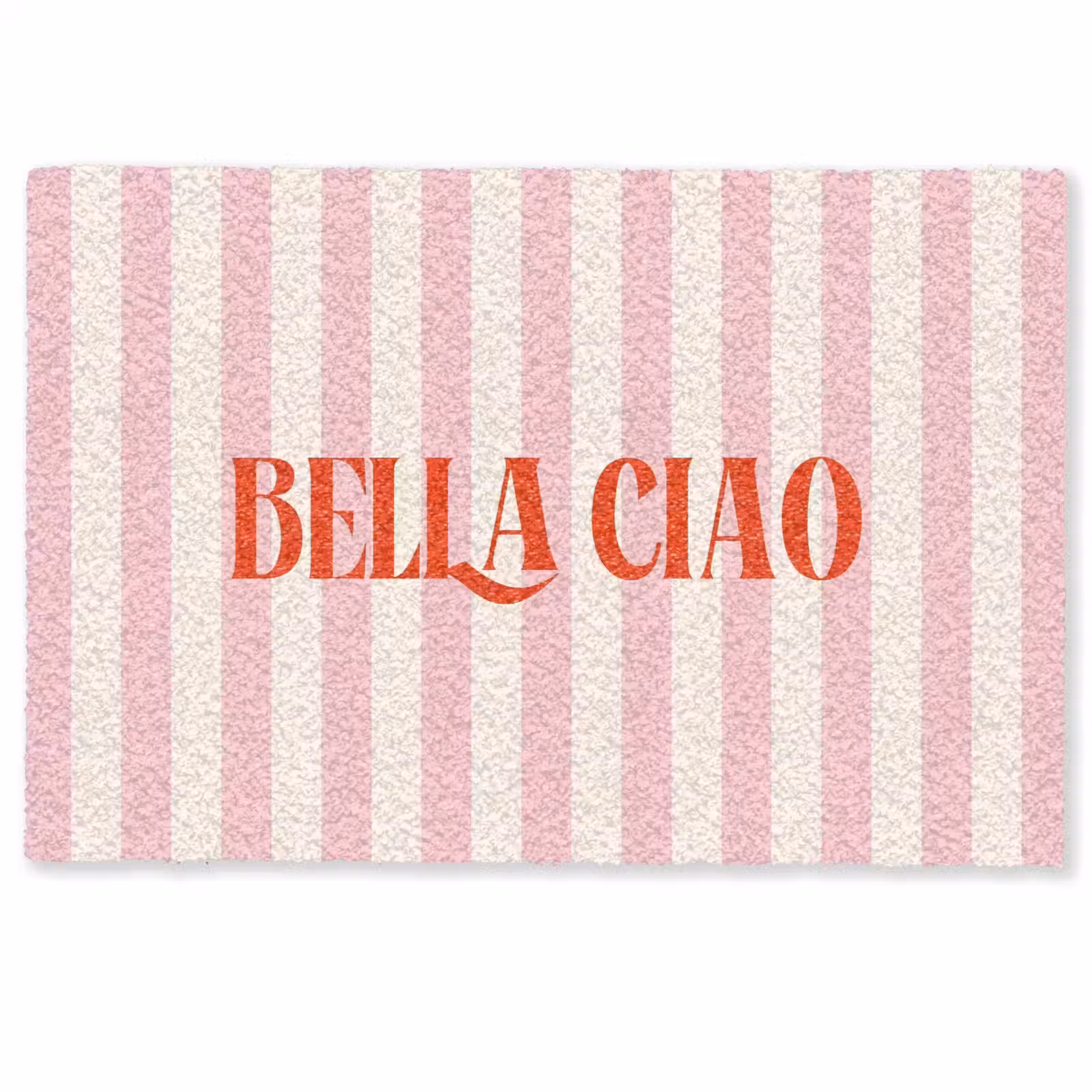 Deurmat - Zachtroze - Rood - Strepen - Bella Ciao — 1