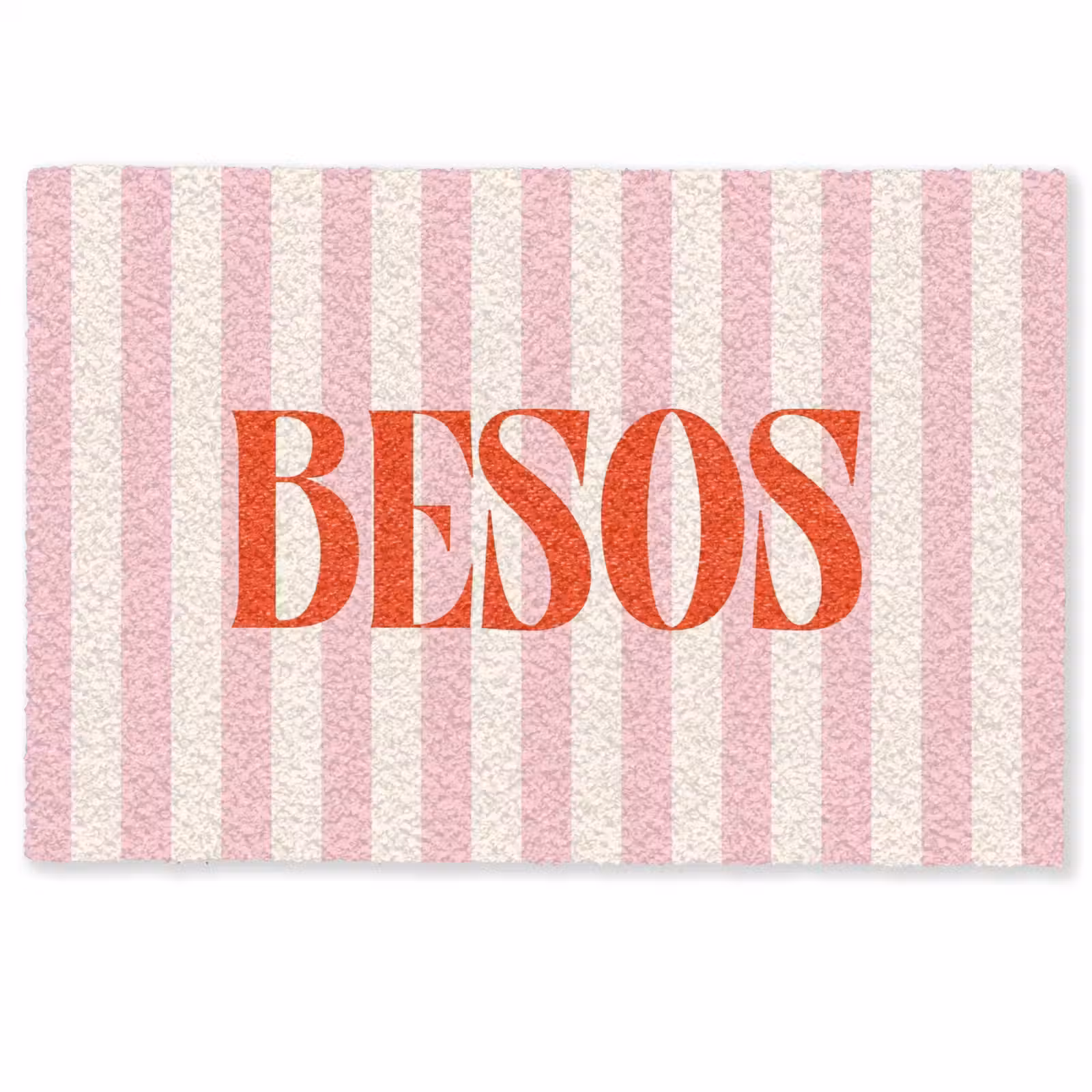 Deurmat - Zachtroze - Rood - Strepen - Besos — 1