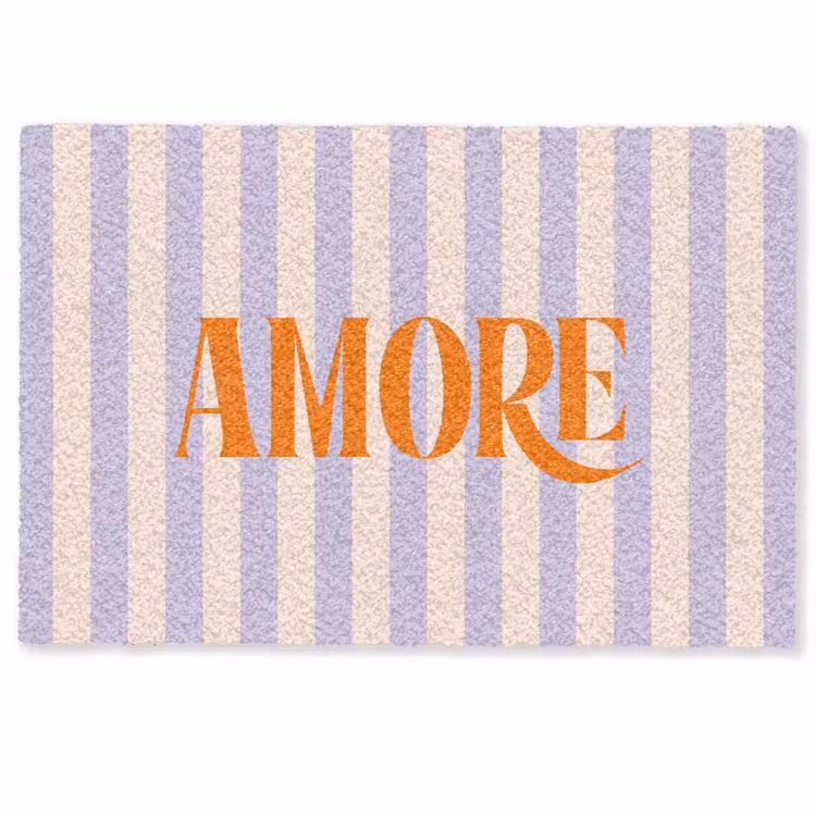 Deurmat - Lila - Oranje - Strepen - Amore — 1