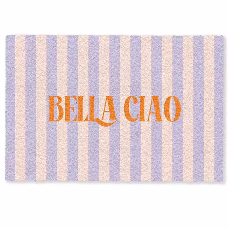 Deurmat - Lila - Oranje - Strepen - Bella Ciao — 1