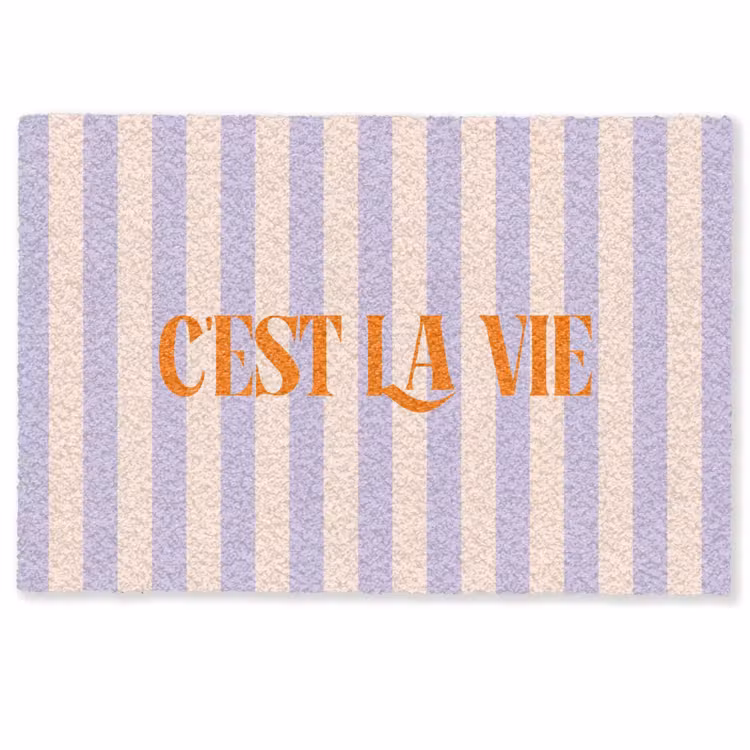 Deurmat - Lila - Oranje - Strepen - C'est La Vie — 1