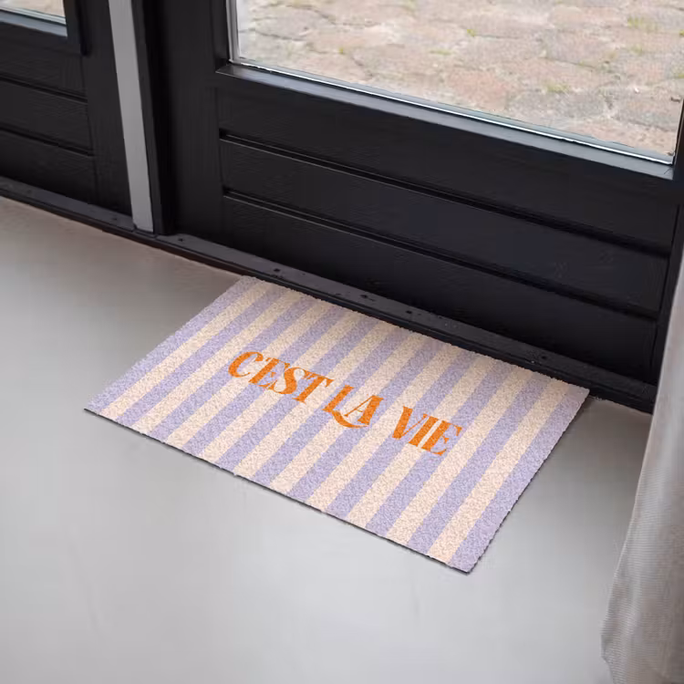 Deurmat - Lila - Oranje - Strepen - C'est La Vie — 2