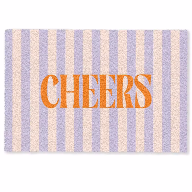 Deurmat - Lila - Oranje - Strepen - Cheers — 1