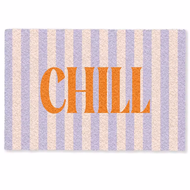 Deurmat - Lila - Oranje - Strepen - Chill — 1