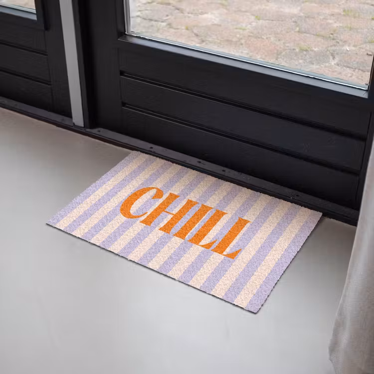 Deurmat - Lila - Oranje - Strepen - Chill — 2