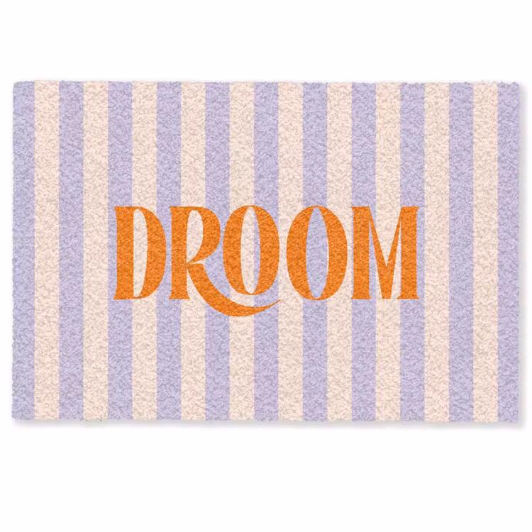 Deurmat - Lila - Oranje - Strepen - Droom — 1