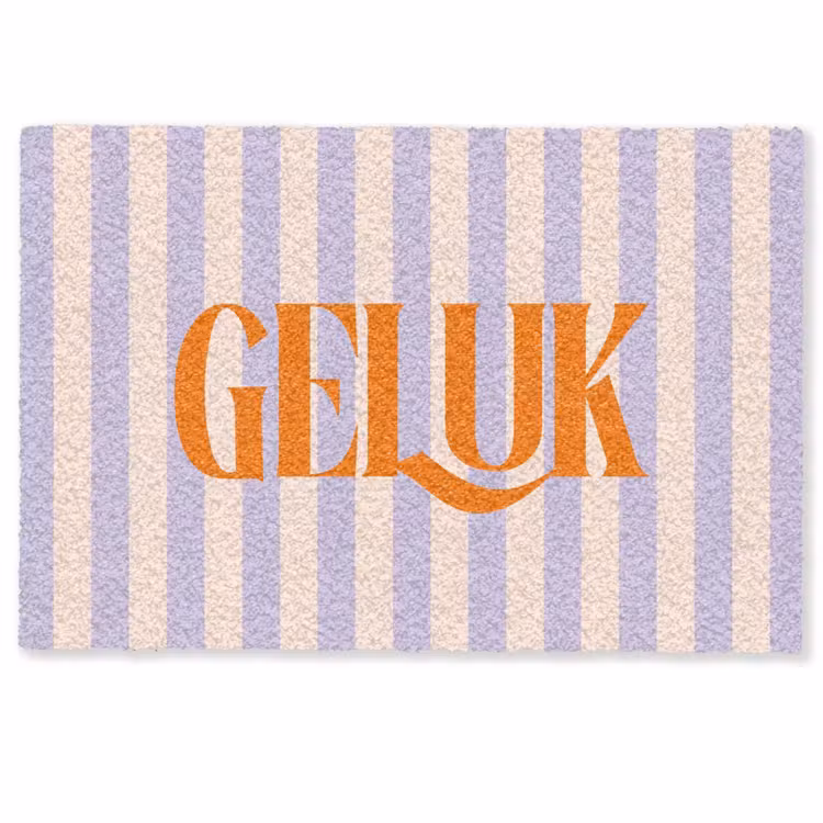 Deurmat - Lila - Oranje - Strepen - Geluk — 1