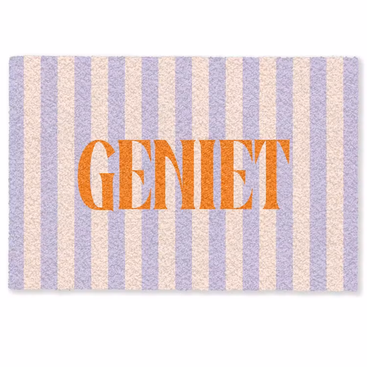 Deurmat - Lila - Oranje - Strepen - Geniet — 1