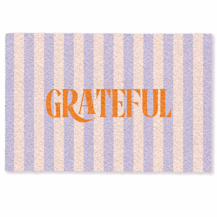 Deurmat - Lila - Oranje - Strepen - Grateful — 1