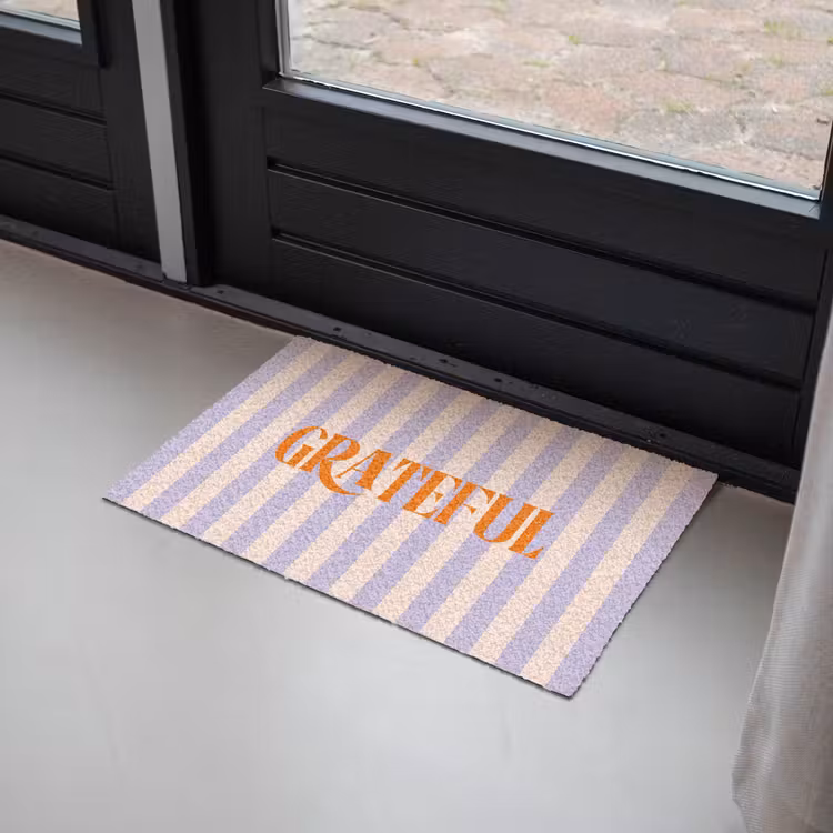 Deurmat - Lila - Oranje - Strepen - Grateful — 2