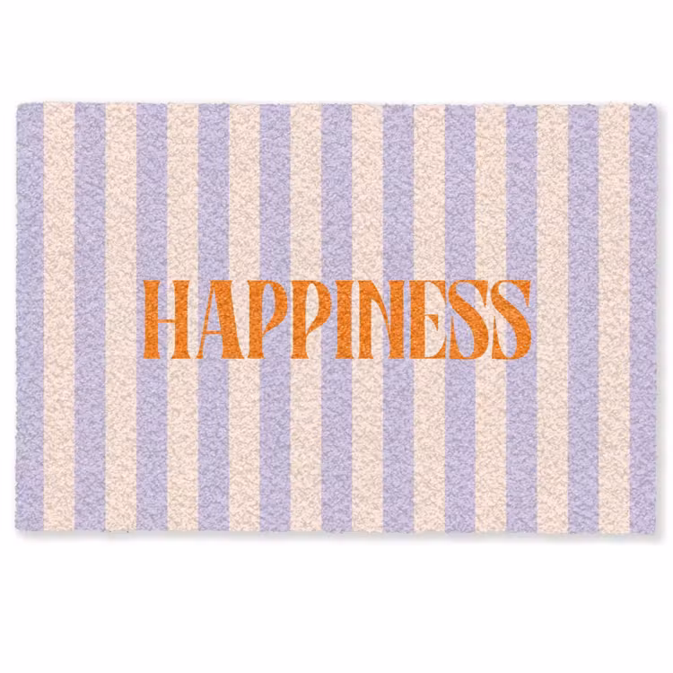 Deurmat - Lila - Oranje - Strepen - Happiness — 1