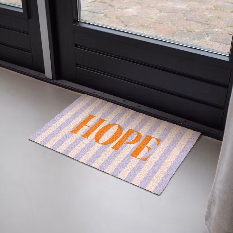 Deurmat - Lila - Oranje - Strepen - Hope — 2