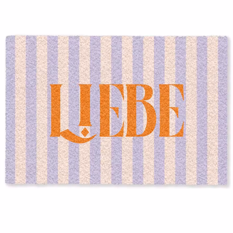 Deurmat - Lila - Oranje - Strepen - Liebe — 1