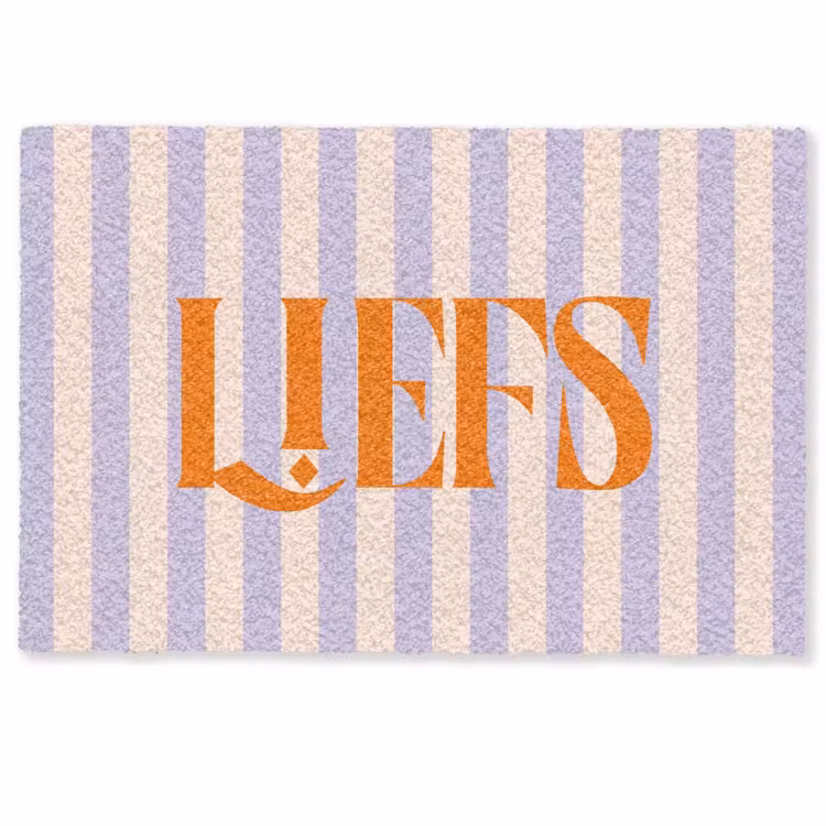 Deurmat - Lila - Oranje - Strepen - Liefs — 1