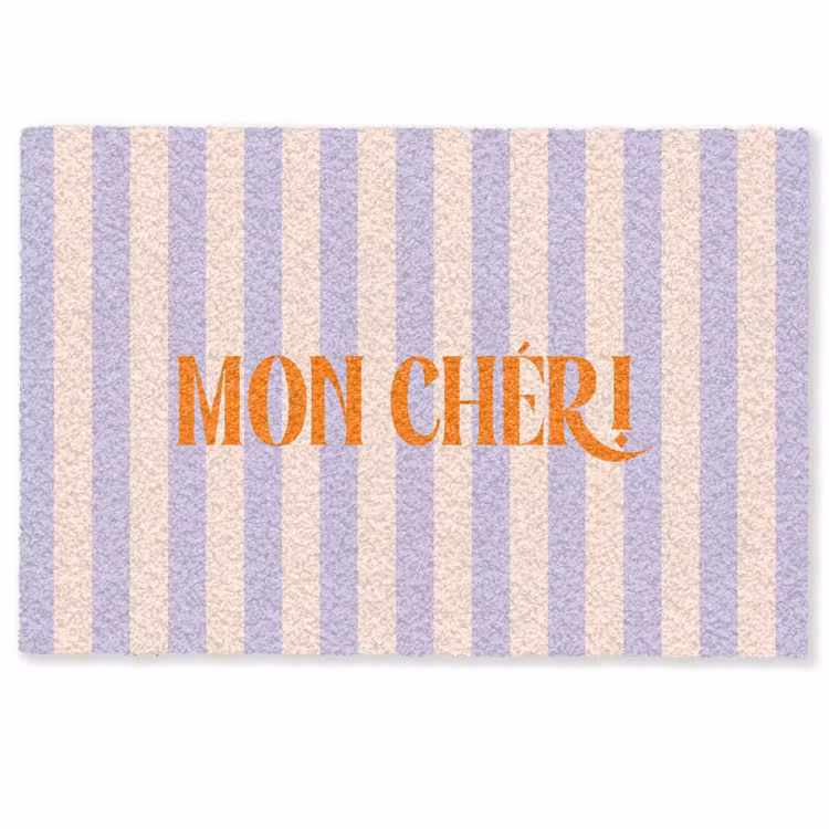 Deurmat - Lila - Oranje - Strepen - Mon Chéri — 1