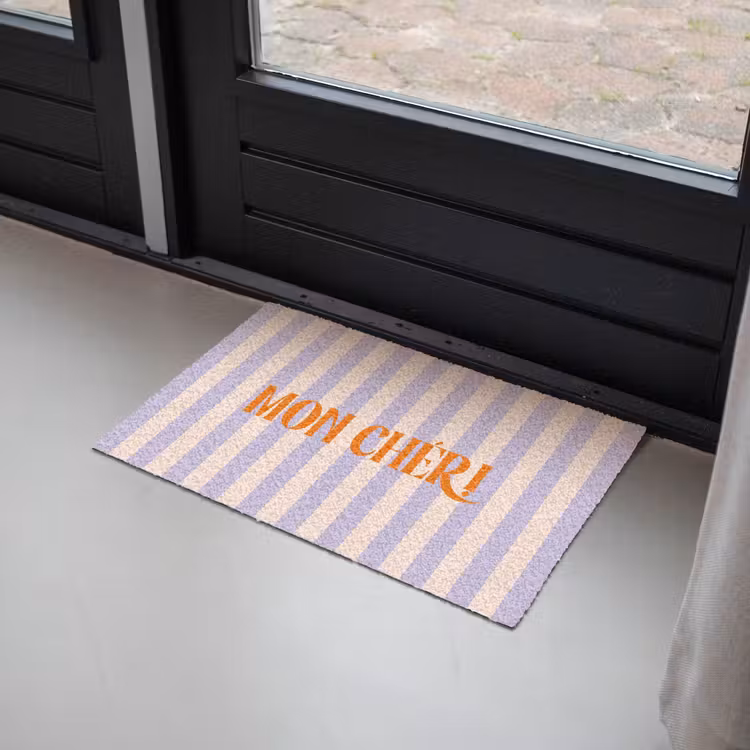 Deurmat - Lila - Oranje - Strepen - Mon Chéri — 2