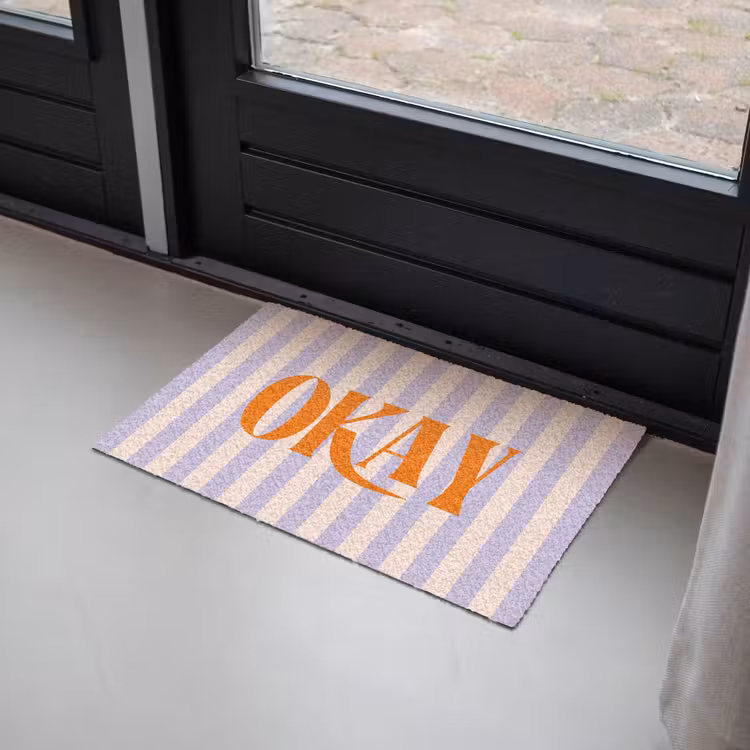 Deurmat - Lila - Oranje - Strepen - Okay — 2