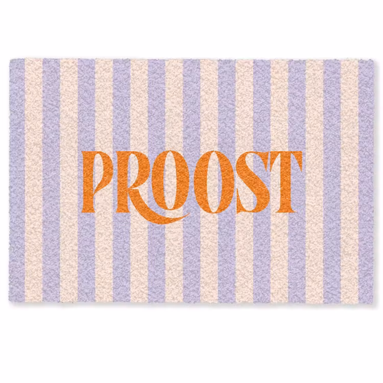 Deurmat - Lila - Oranje - Strepen - Proost — 1
