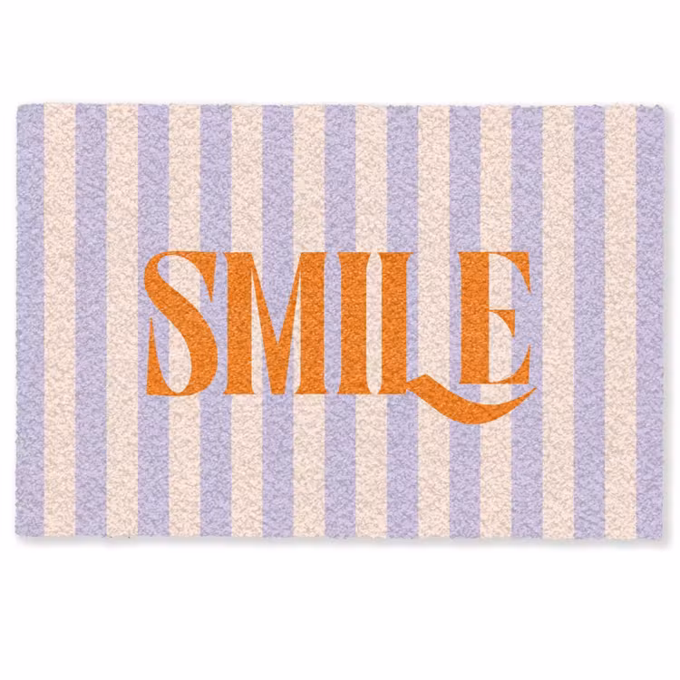 Deurmat - Lila - Oranje - Strepen - Smile — 1