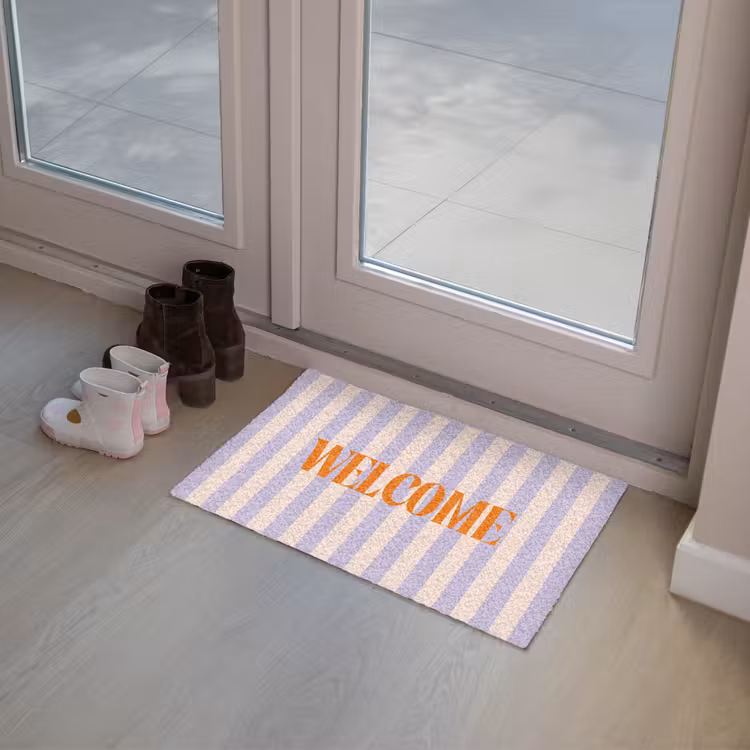 Deurmat - Lila - Oranje - Strepen - Welcome — 8
