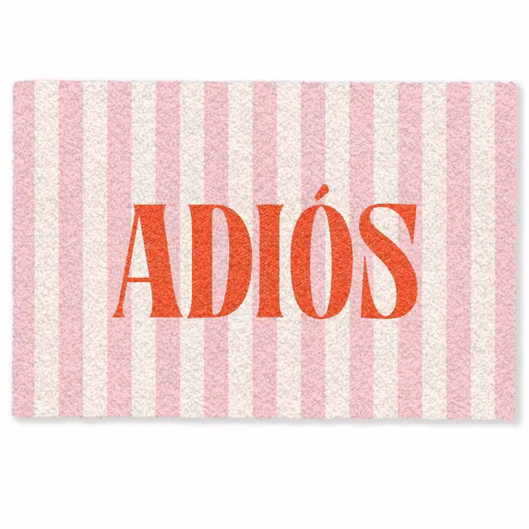 Deurmat - Zachtroze - Rood - Strepen - Adiós — 1