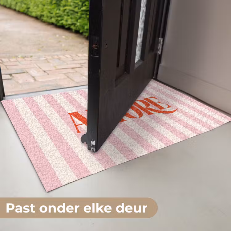 Deurmat - Zachtroze - Rood - Strepen - Amore — 7