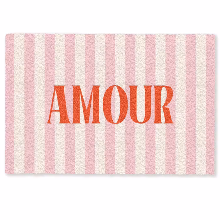 Deurmat - Zachtroze - Rood - Strepen - Amour — 1