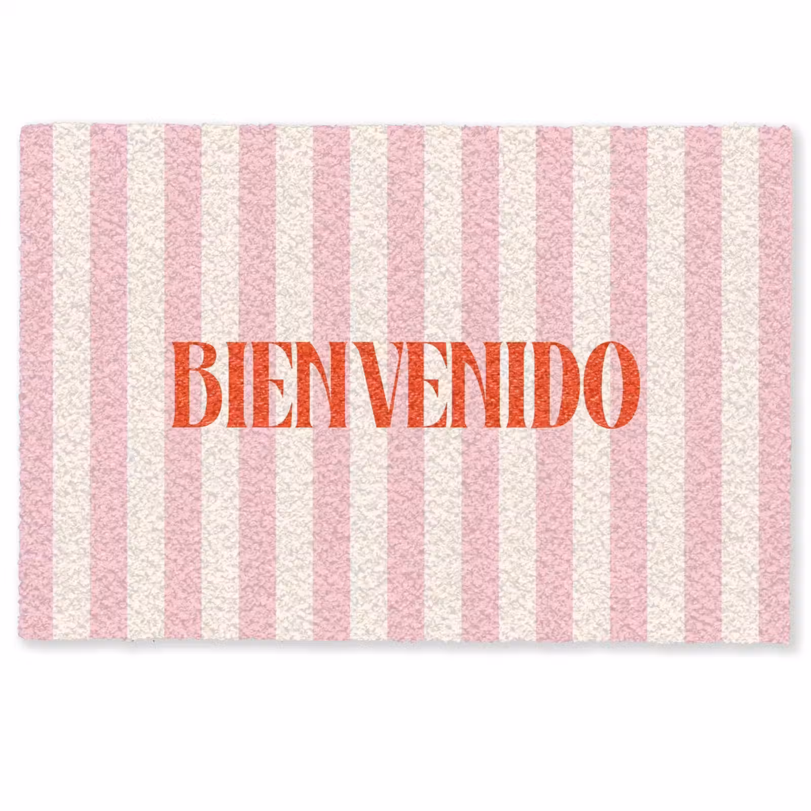 Deurmat - Zachtroze - Rood - Strepen - Bienvenido — 1