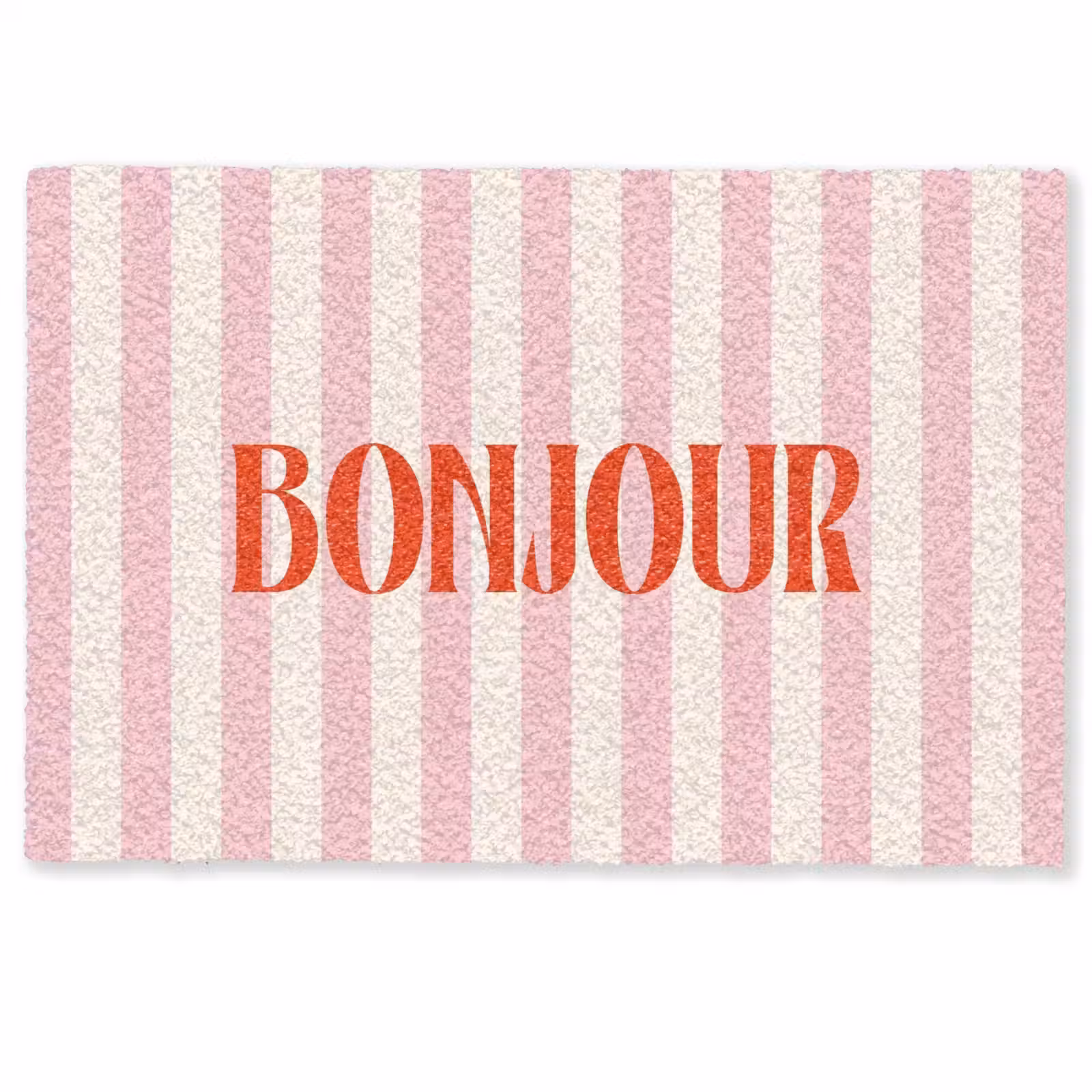 Deurmat - Zachtroze - Rood - Strepen - Bonjour — 1