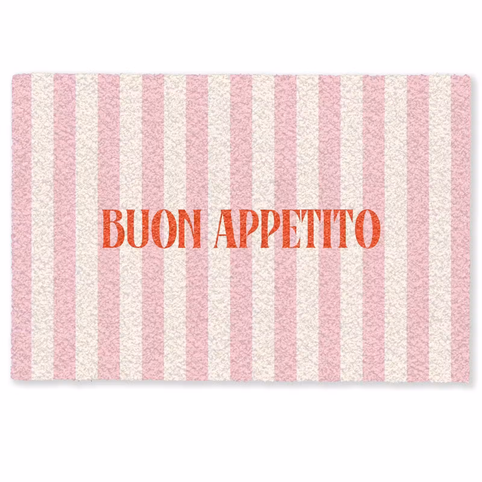 Deurmat - Zachtroze - Rood - Strepen - Buon Appetito — 1