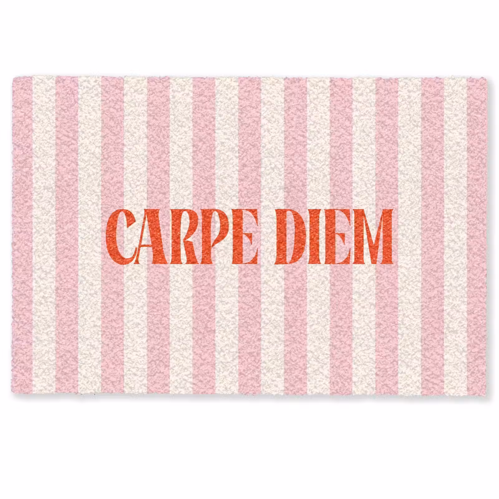 Deurmat - Zachtroze - Rood - Strepen - Carpe Diem — 1