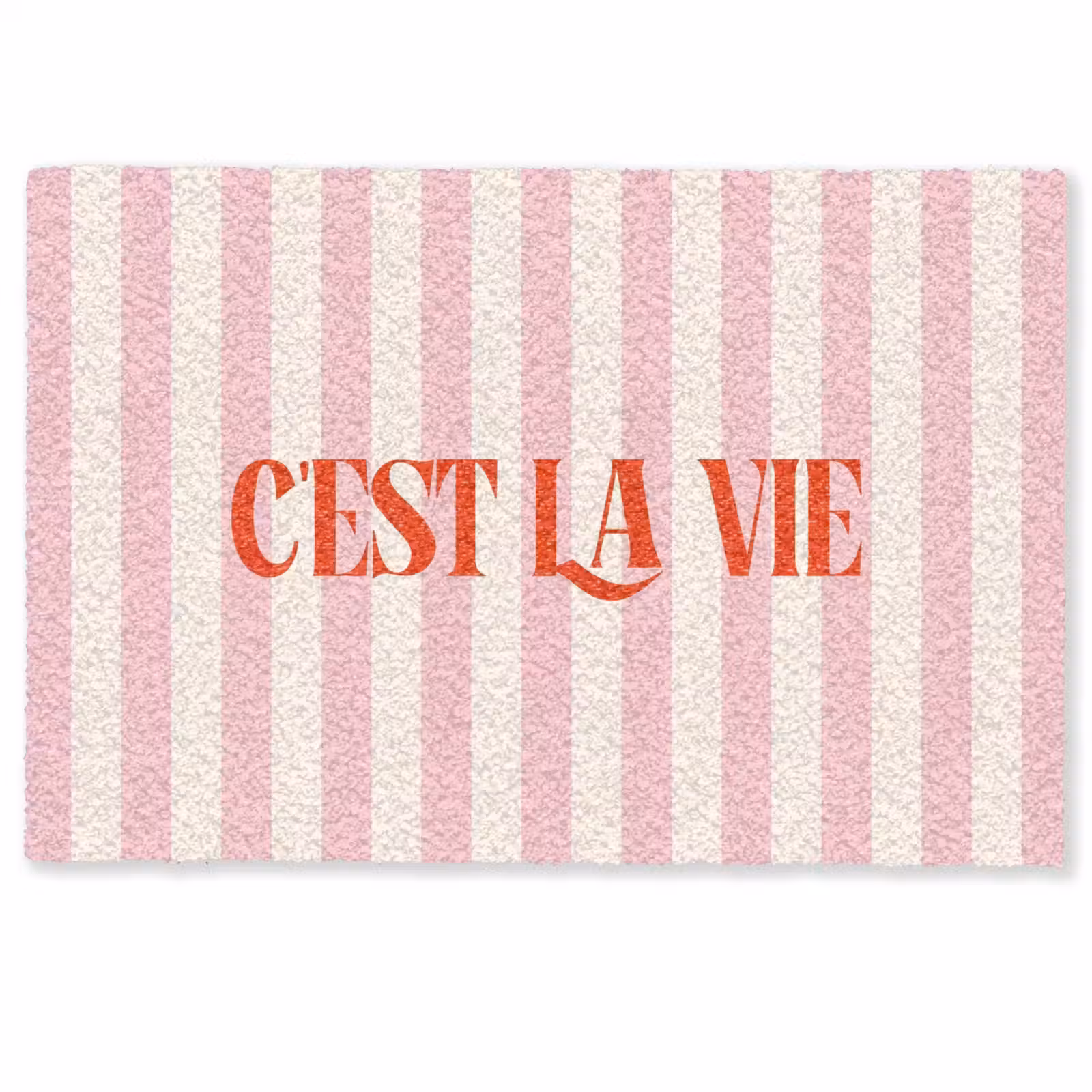 Deurmat - Zachtroze - Rood - Strepen - C'est La Vie — 1