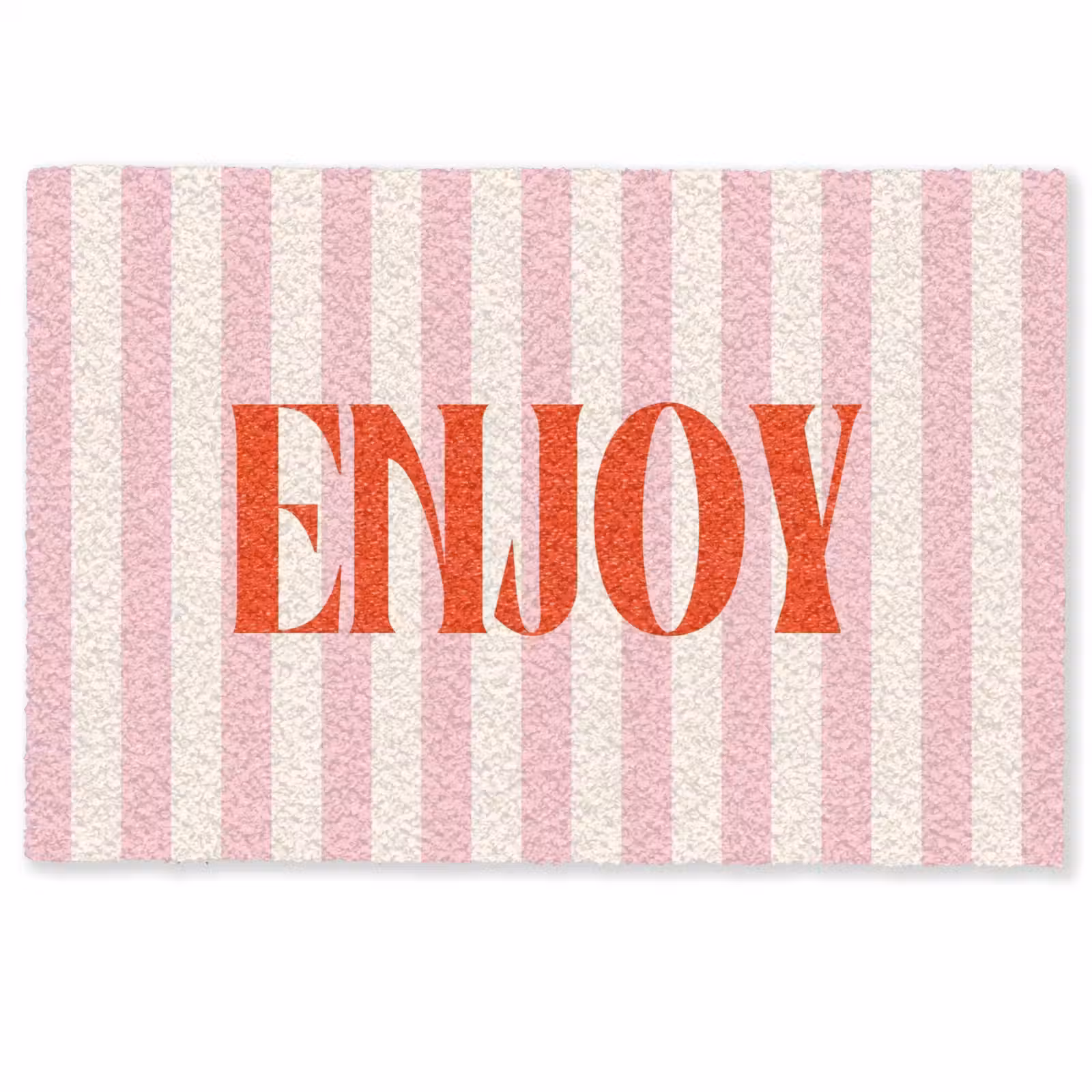 Deurmat - Zachtroze - Rood - Strepen - Enjoy — 1