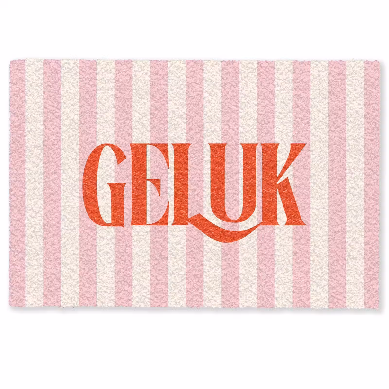 Deurmat - Zachtroze - Rood - Strepen - Geluk — 1