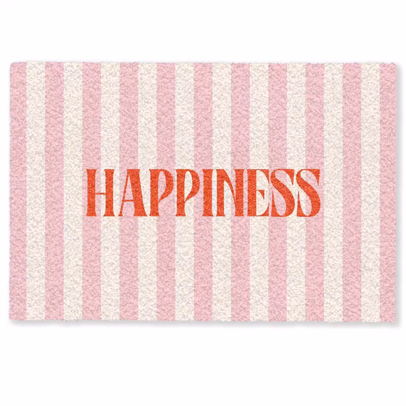 Deurmat - Zachtroze - Rood - Strepen - Happiness — 1