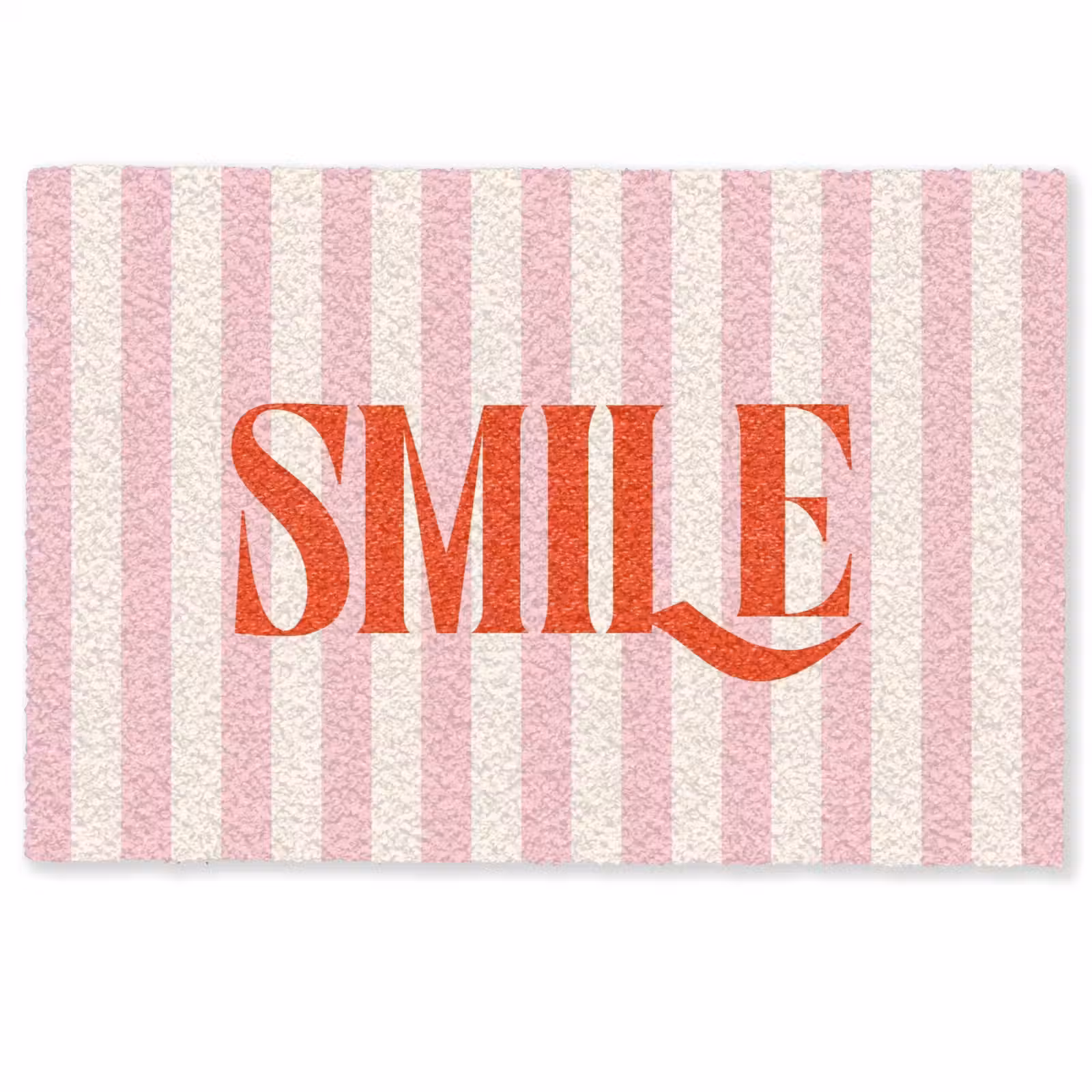 Deurmat - Zachtroze - Rood - Strepen - Smile — 1