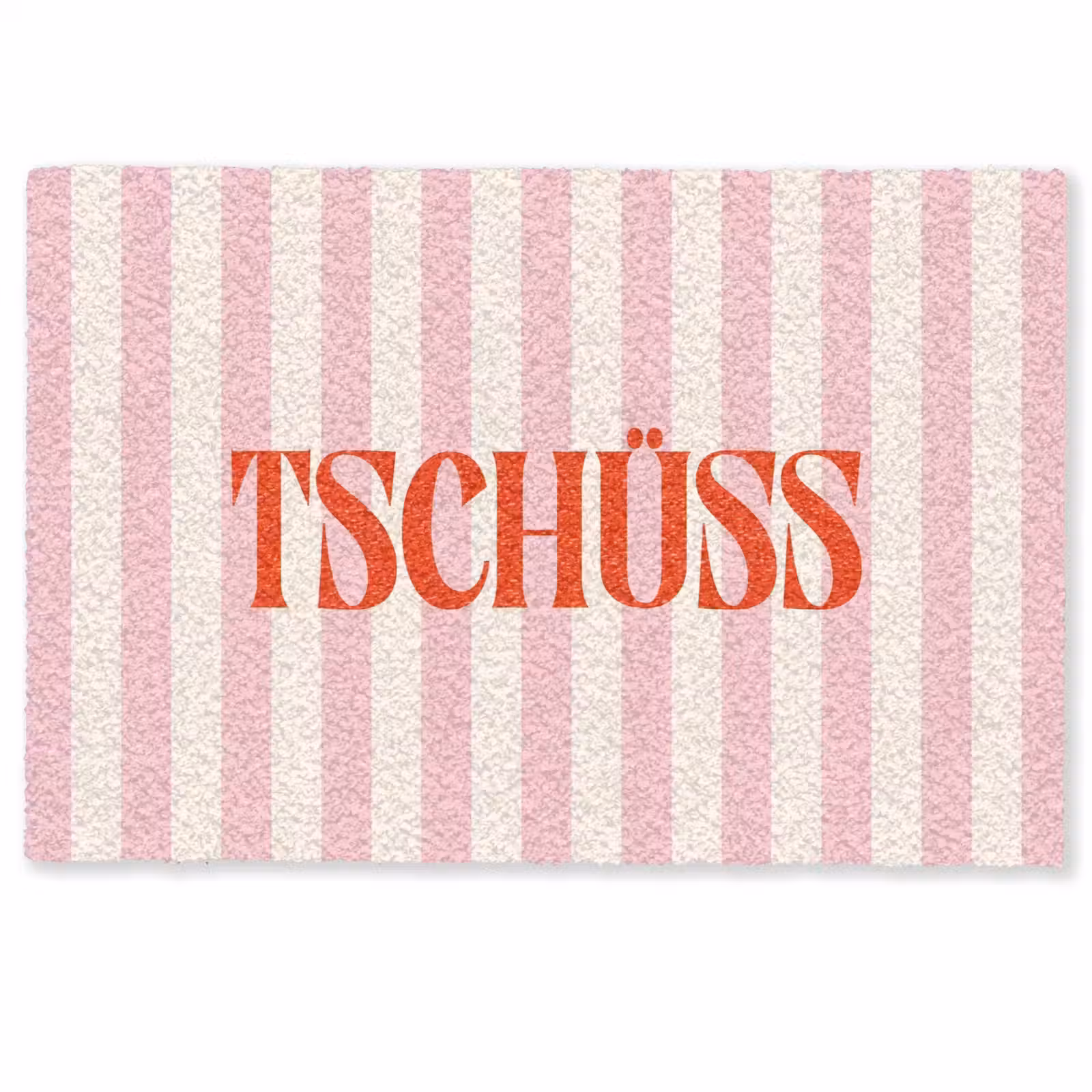 Deurmat - Zachtroze - Rood - Strepen - Tschüss — 1
