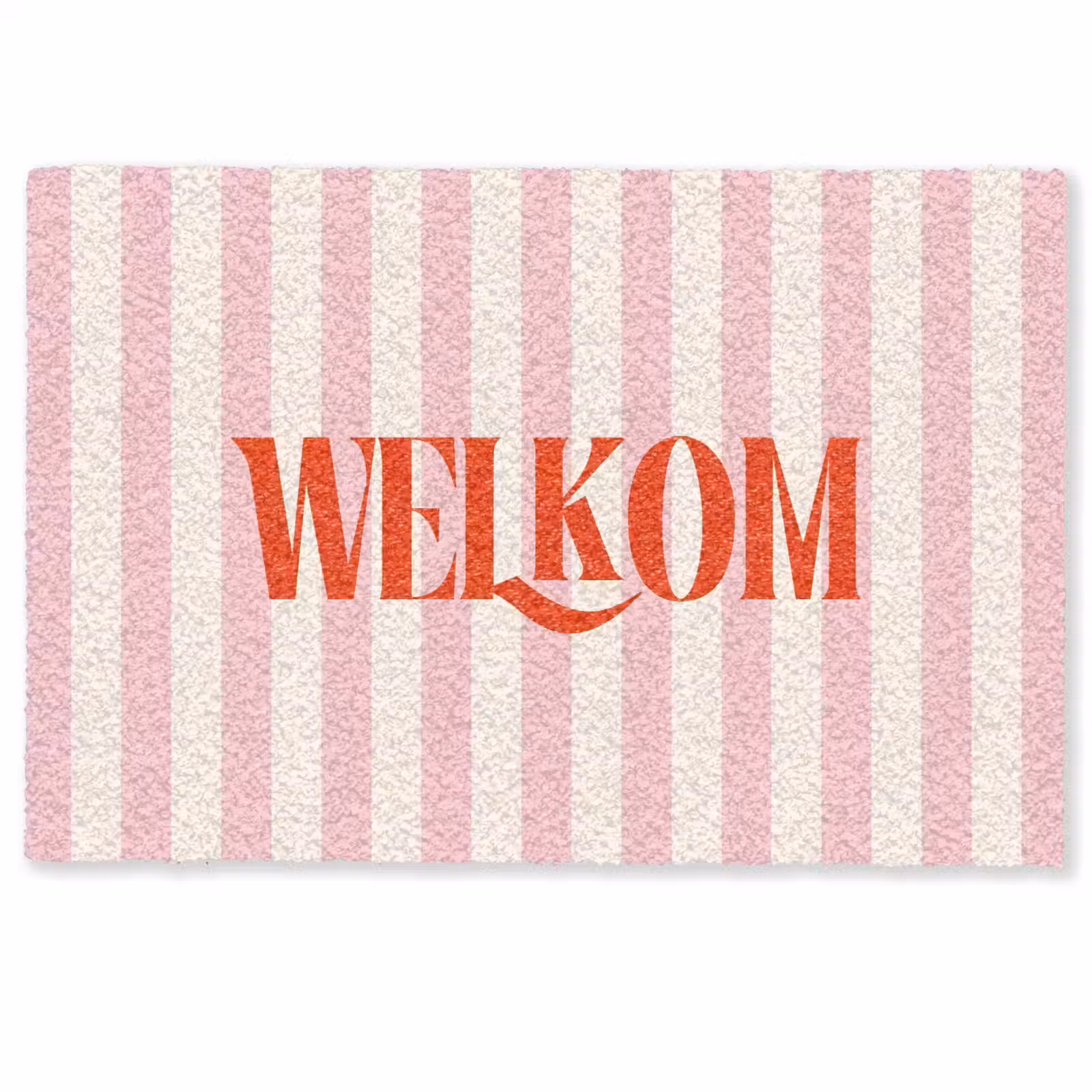 Deurmat - Zachtroze - Rood - Strepen - Welkom — 1