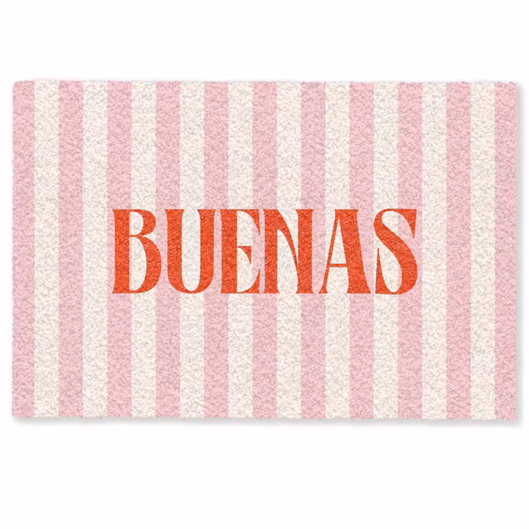 Deurmat - Zachtroze - Rood - Strepen - Buenas — 1