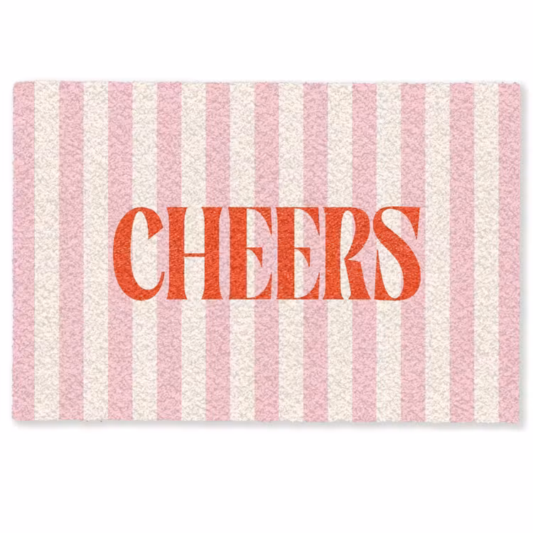 Deurmat - Zachtroze - Rood - Strepen - Cheers — 1