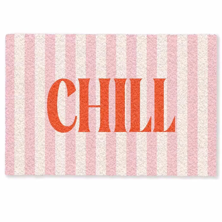 Deurmat - Zachtroze - Rood - Strepen - Chill — 1