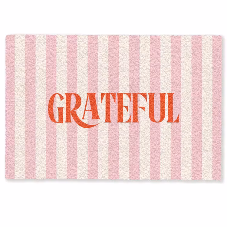 Deurmat - Zachtroze - Rood - Strepen - Grateful — 1