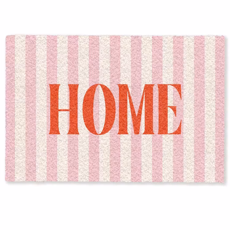 Deurmat - Zachtroze - Rood - Strepen - Home — 1