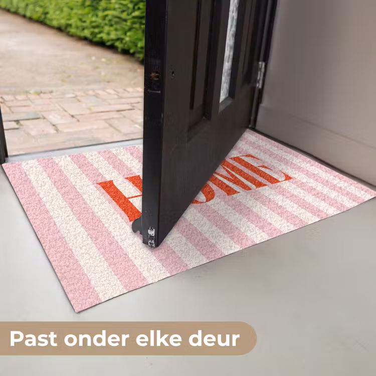 Deurmat - Zachtroze - Rood - Strepen - Home — 7