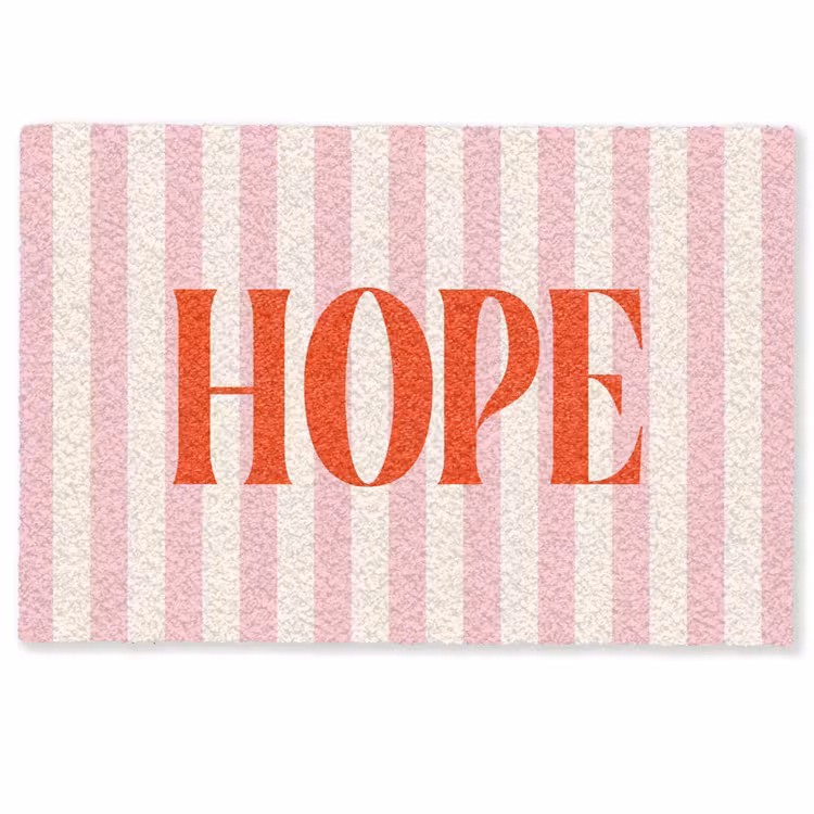 Deurmat - Zachtroze - Rood - Strepen - Hope — 1
