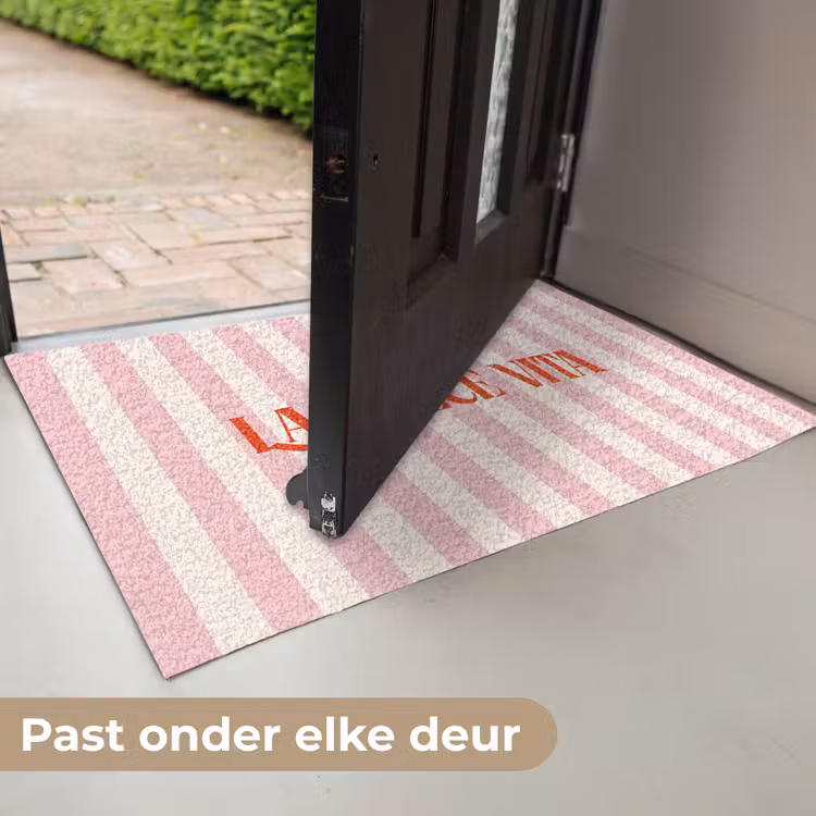Deurmat - Zachtroze - Rood - Strepen - La Dolce Vita — 7