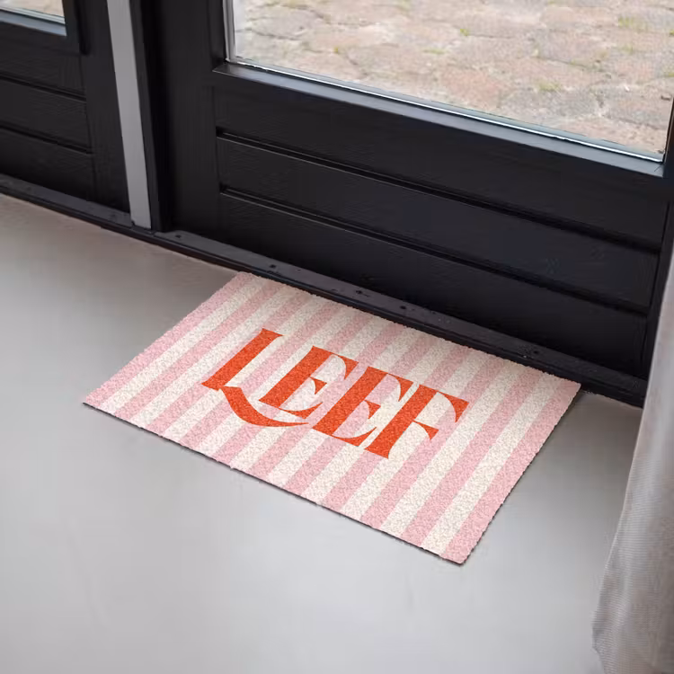 Deurmat - Zachtroze - Rood - Strepen - Leef — 2