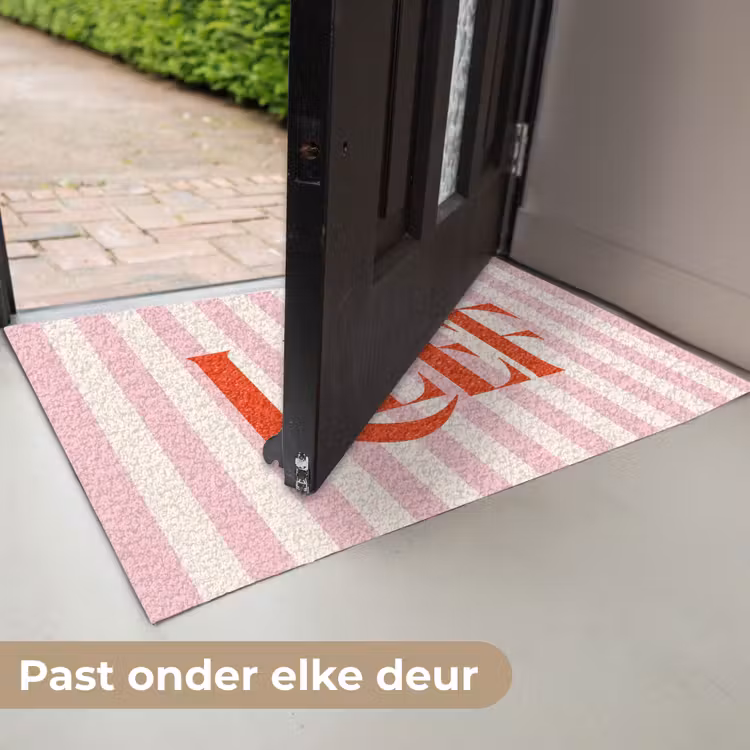 Deurmat - Zachtroze - Rood - Strepen - Leef — 7