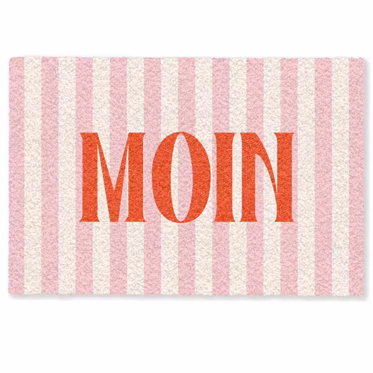 Deurmat - Zachtroze - Rood - Strepen - Moin — 1