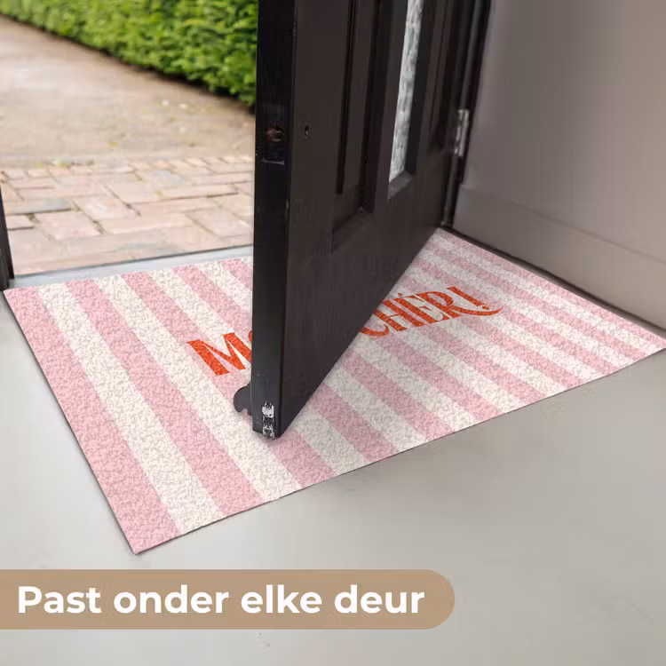 Deurmat - Zachtroze - Rood - Strepen - Mon Chéri — 7